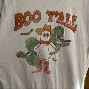 Cowboy Ghost Halloween Tee Howdy, BOO-y’all! Friendly Spooky Shirt Western Large